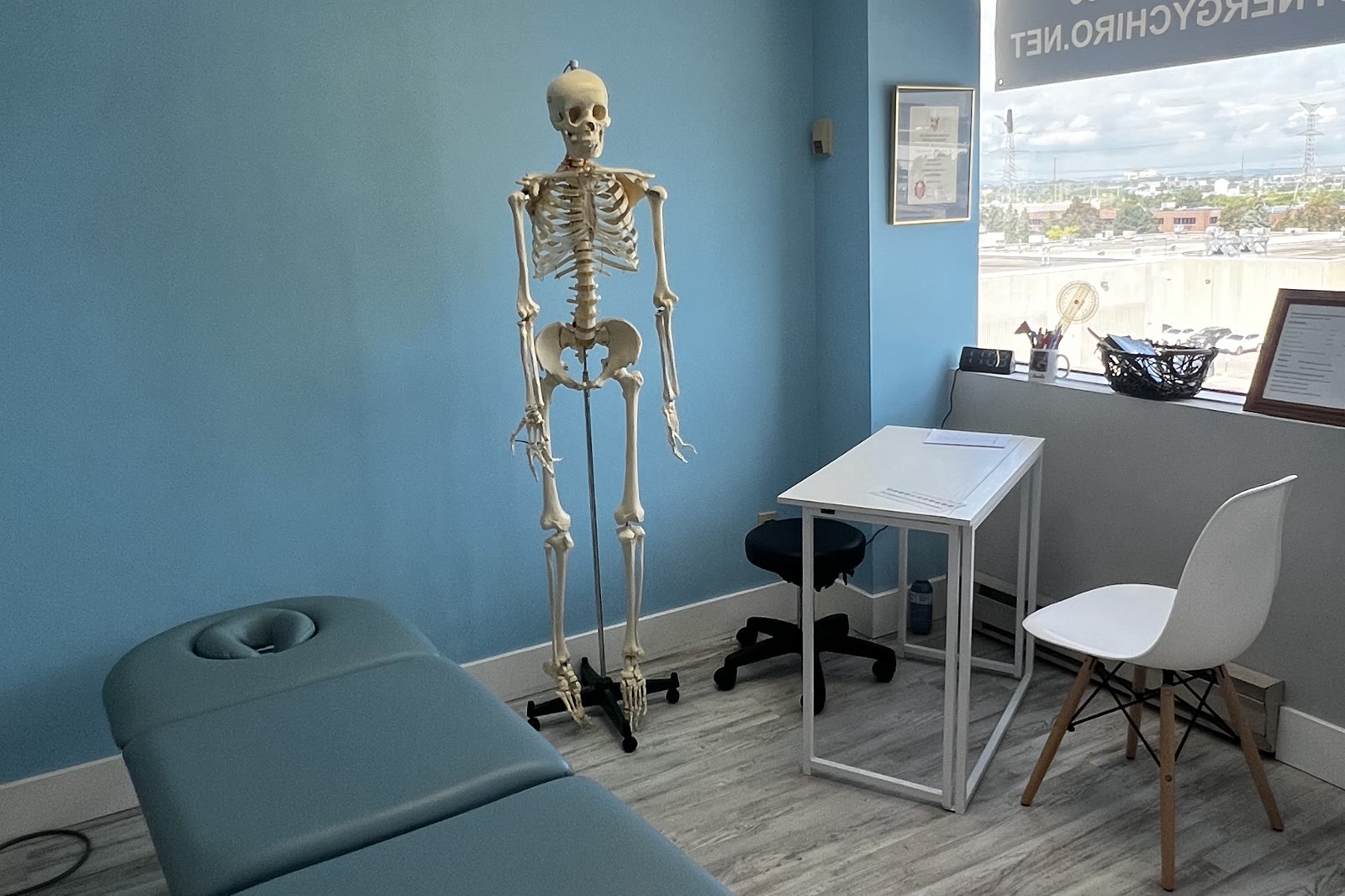 The physiotherapy treatment room at Synergy Chiropractic